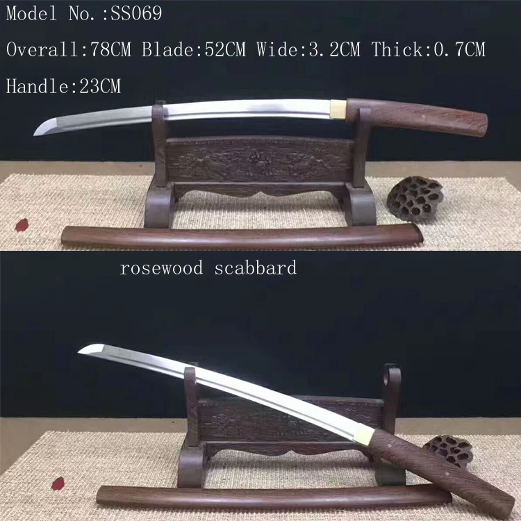 Handmade  wakizashi Swords with rosewood saya ss069