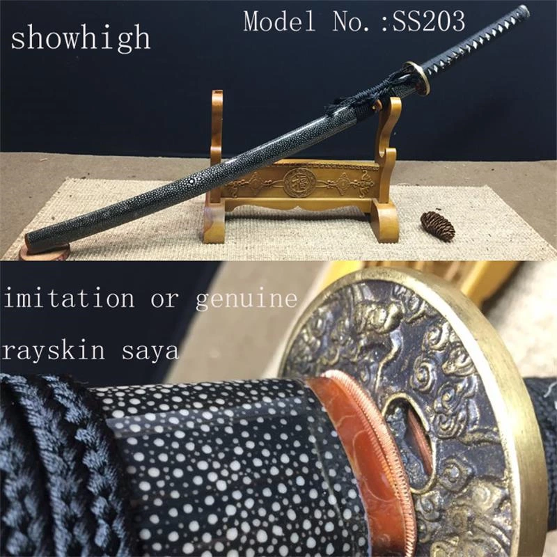 Handmade T10 katana samurai Swords with brass tsuba ss203