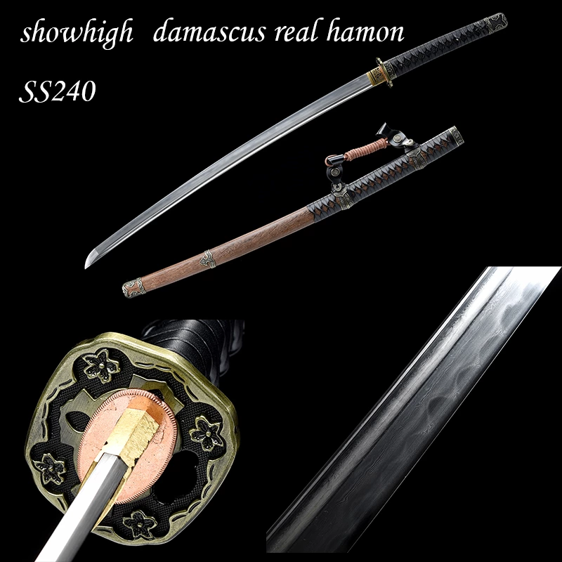 Handmade damascus real hamon military Swords ss240