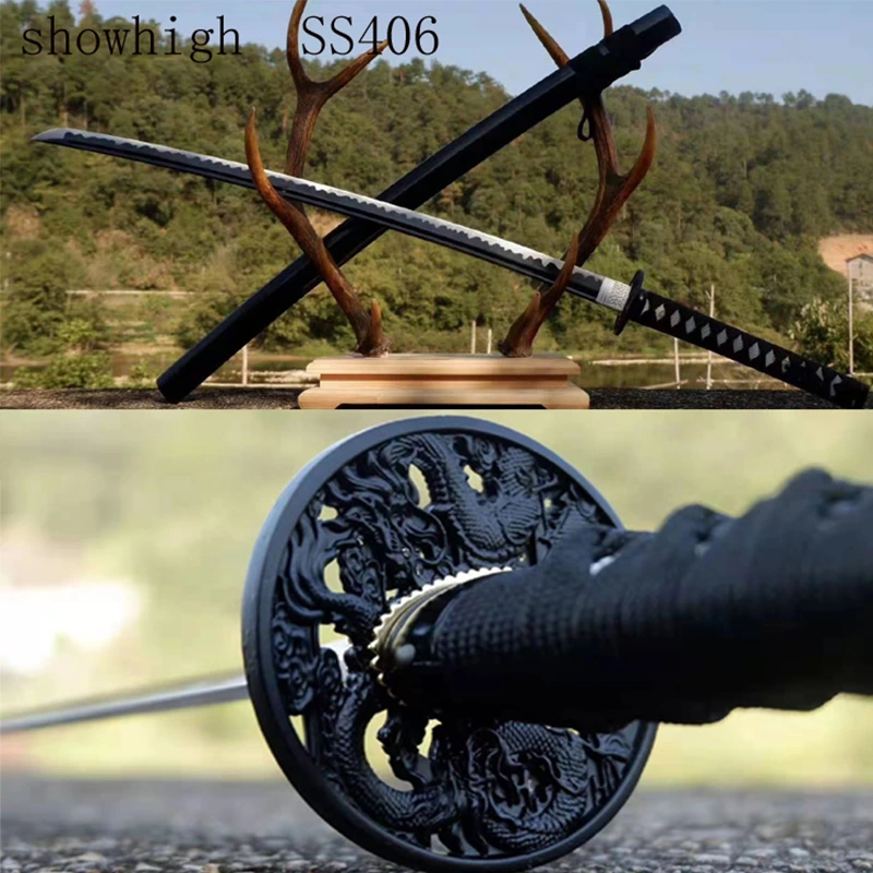 Handmade black dragon katana Swords ss406