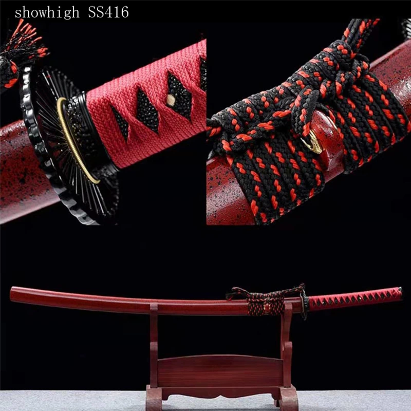 Handmade  carbon steel red katana Swords ss416