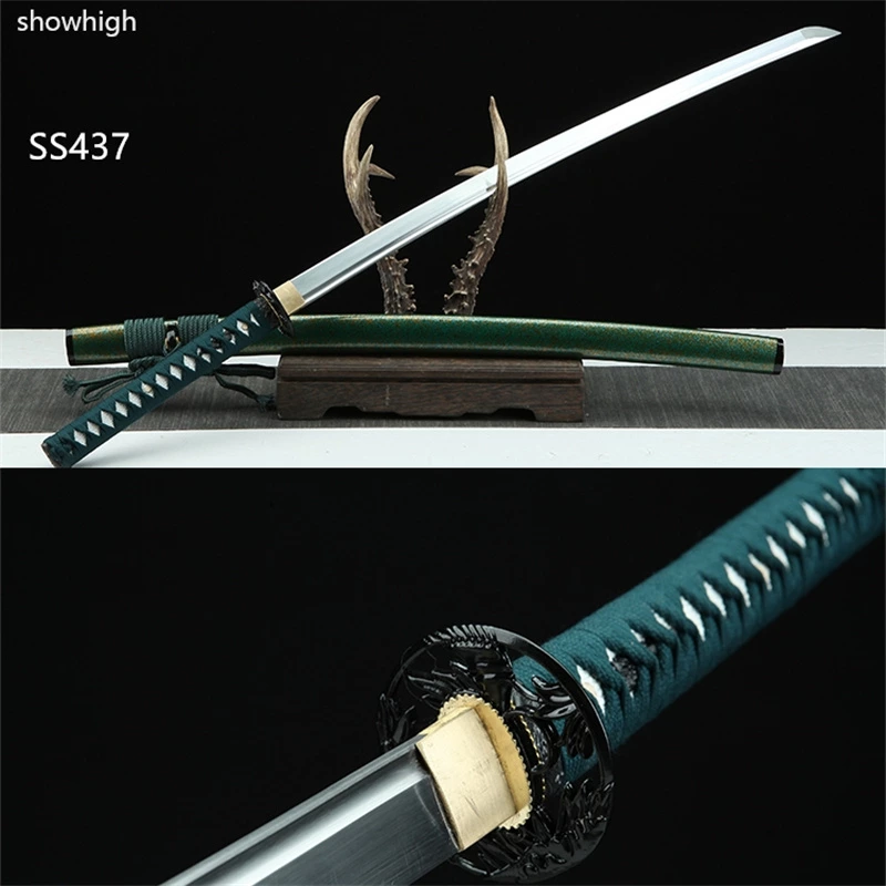 Handmade carbon steel green katana Swords ss437