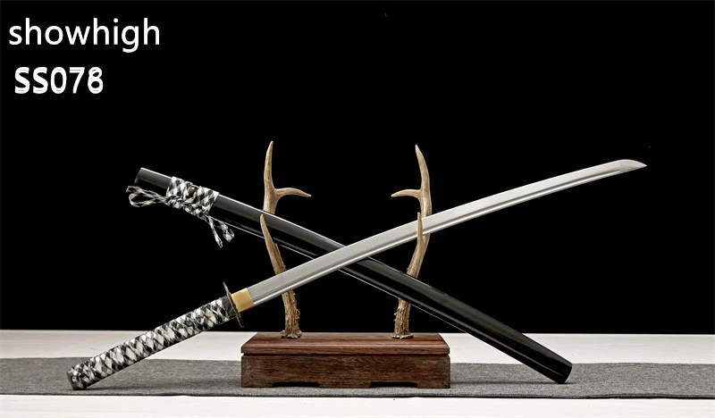 Handmade black rose katana samurai Swords ss078