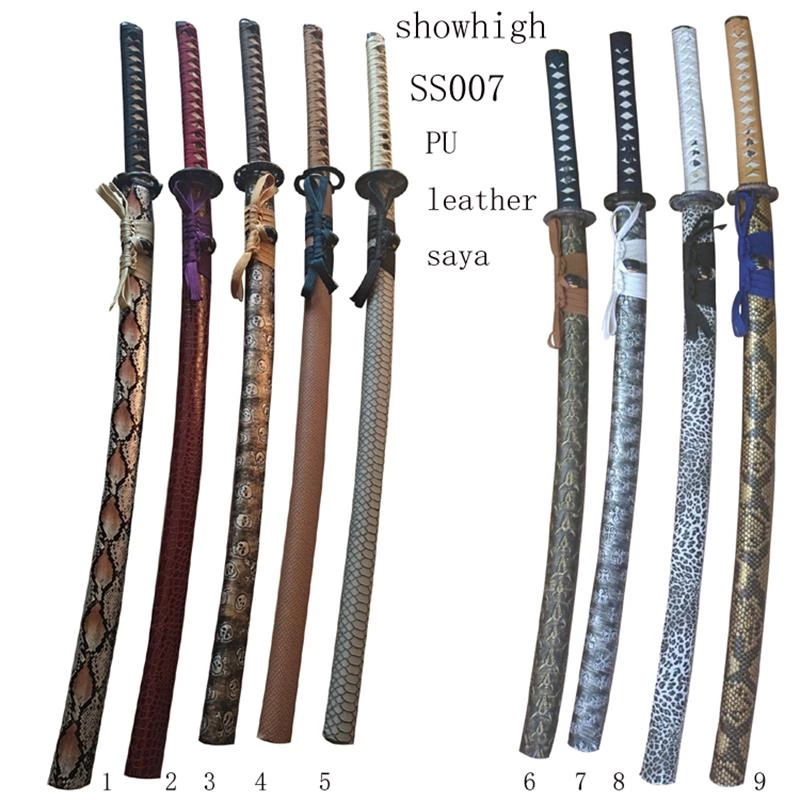 handmade  katana swords with pu leather wrapped saya ss007