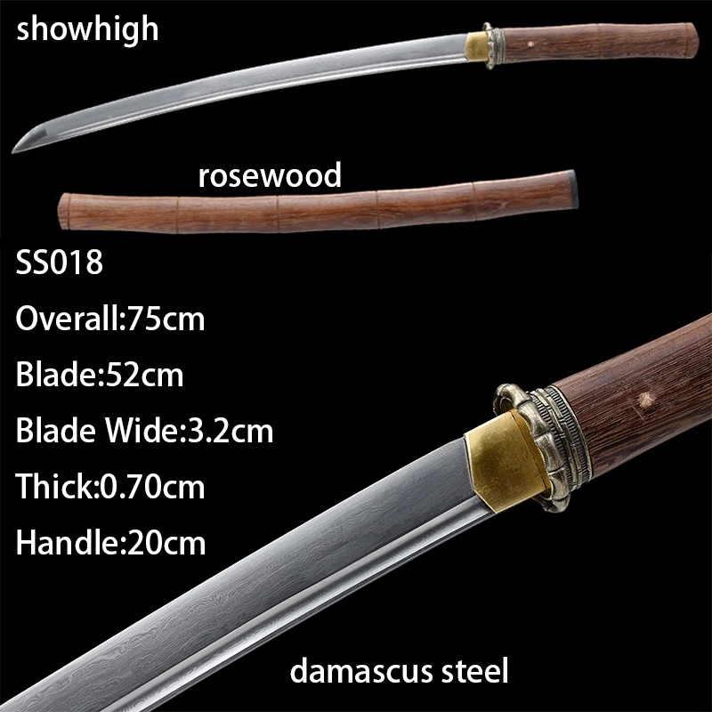 Handmade damascus wakizashi  Swords ss018