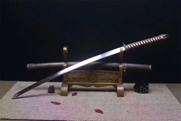 Handmade military katana  Swords ss030 watch cutting video