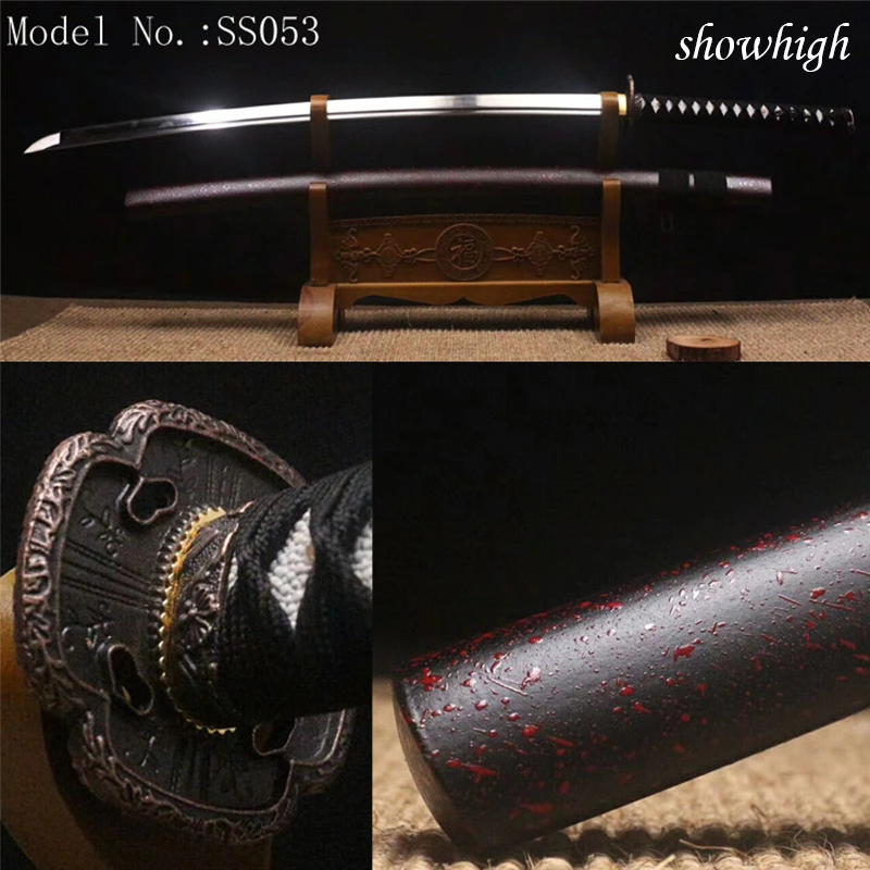 Handmade red katana samurai  Swords ss053