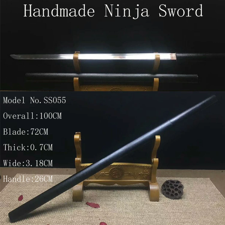 Handmade black ninja katana Swords ss055