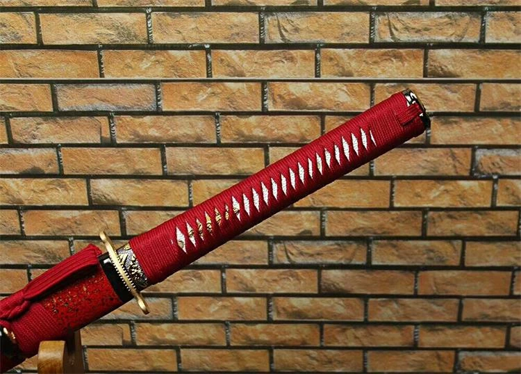 Handmade red damascus ninja Swords ss060