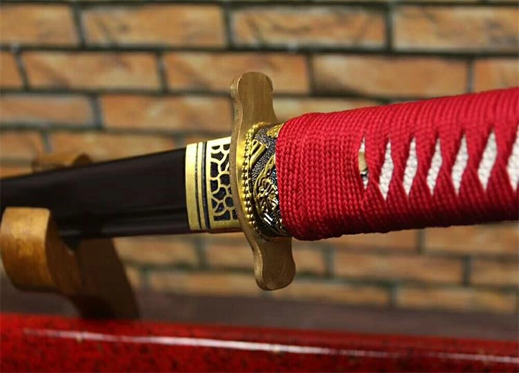 Handmade red damascus ninja Swords ss060