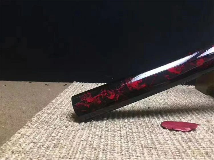 Handmade red cloud katana samurai Swords ss105