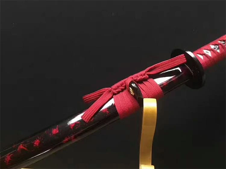 Handmade red cloud katana samurai Swords ss105