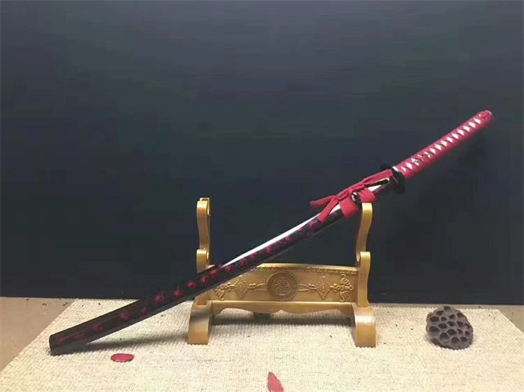 Handmade red cloud katana samurai Swords ss105