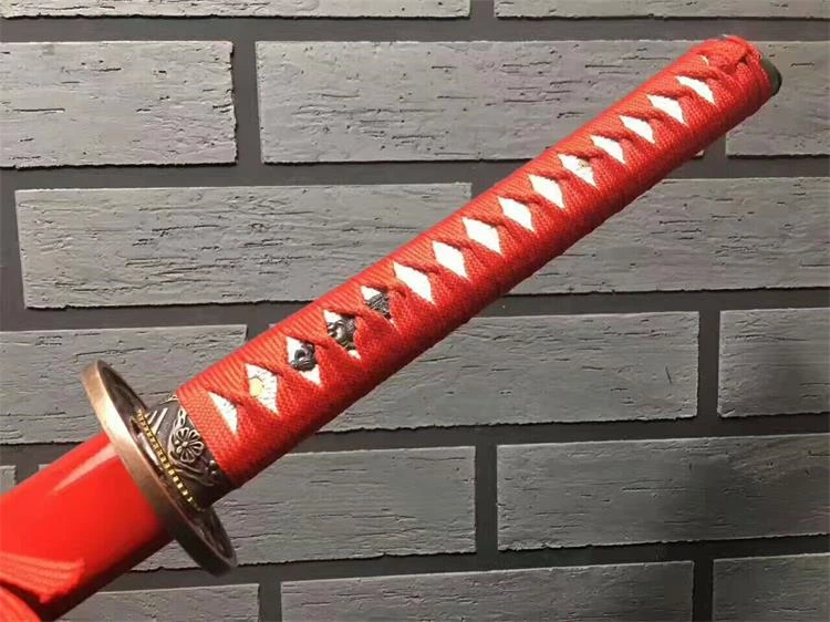 Handmade red katana samurai Swords ss106