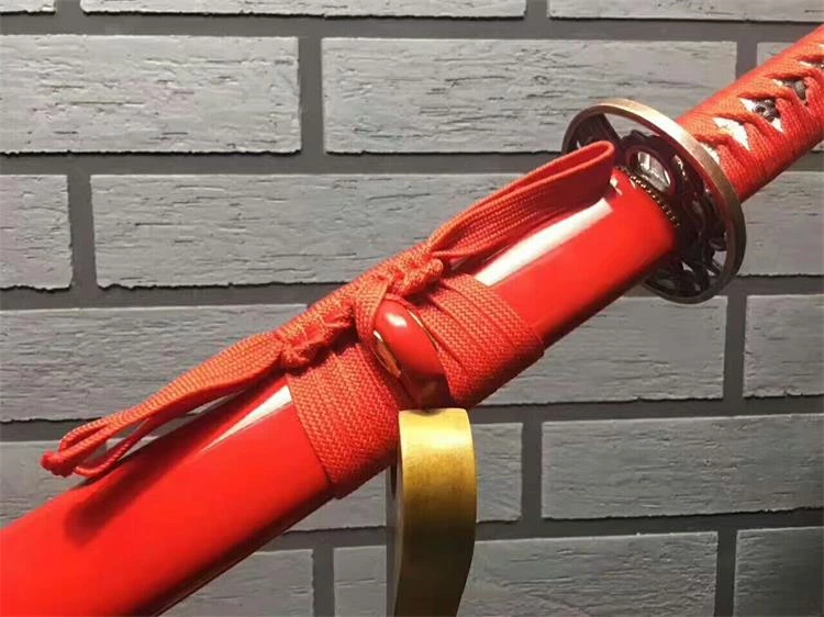 Handmade red katana samurai Swords ss106