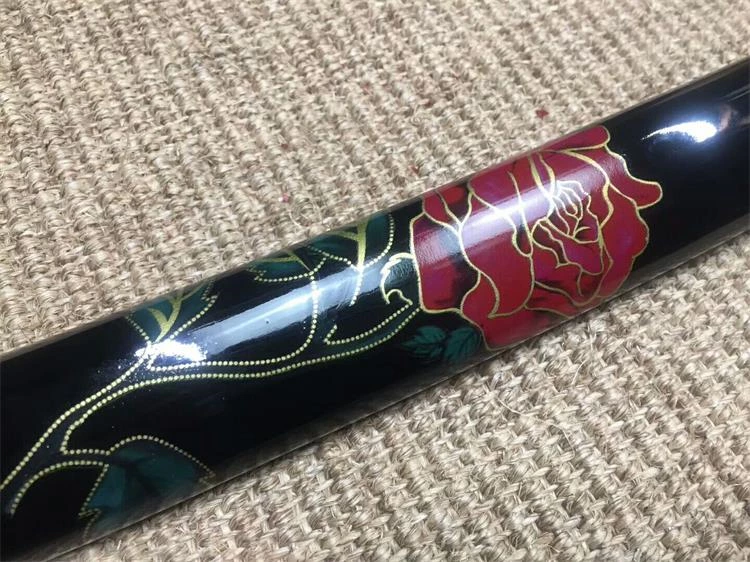 Handmade red rose katana samurai Swords ss126