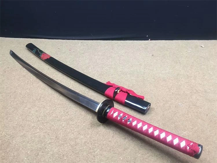 Handmade red rose katana samurai Swords ss126