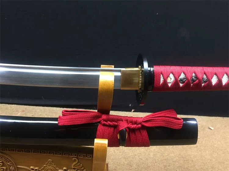 Handmade red rose katana samurai Swords ss126