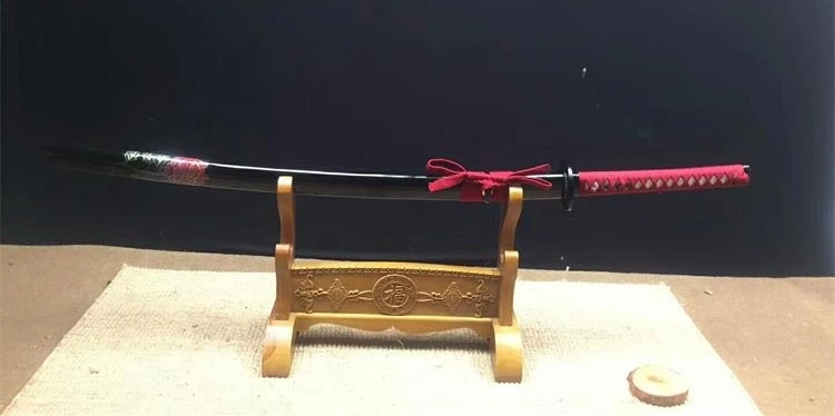 Handmade red rose katana samurai Swords ss126