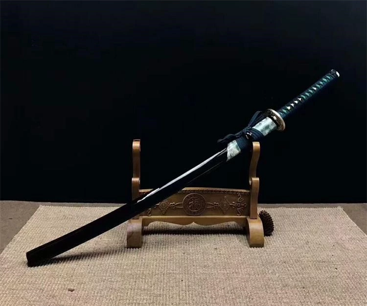 Handmade T10 real hamon katana Swords with part genuine fishskin saya ss136