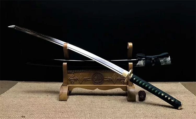 Handmade T10 real hamon katana Swords with part genuine fishskin saya ss136