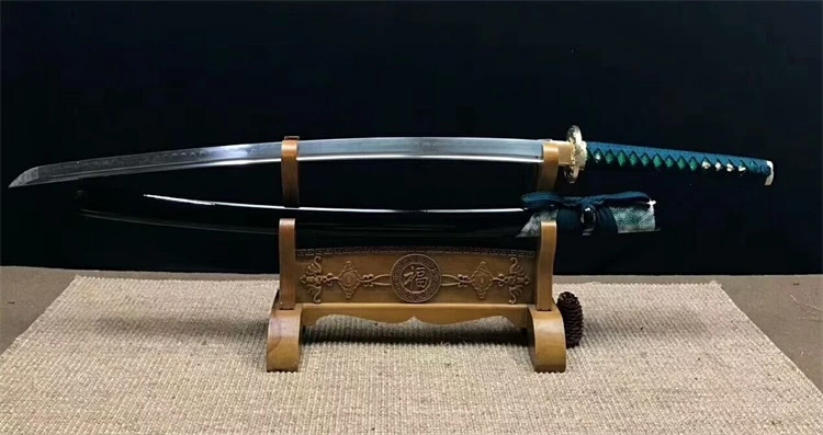 Handmade T10 real hamon katana Swords with part genuine fishskin saya ss136