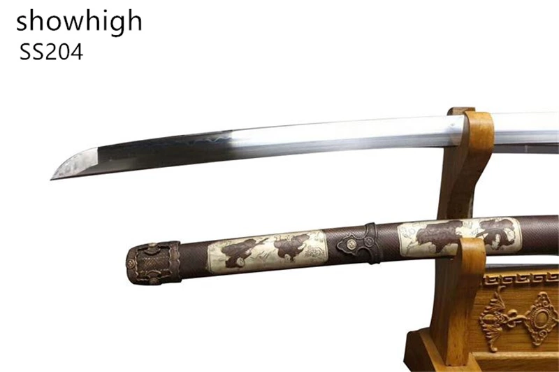 Handmade T10 real hamon Swords with brass saya ss204