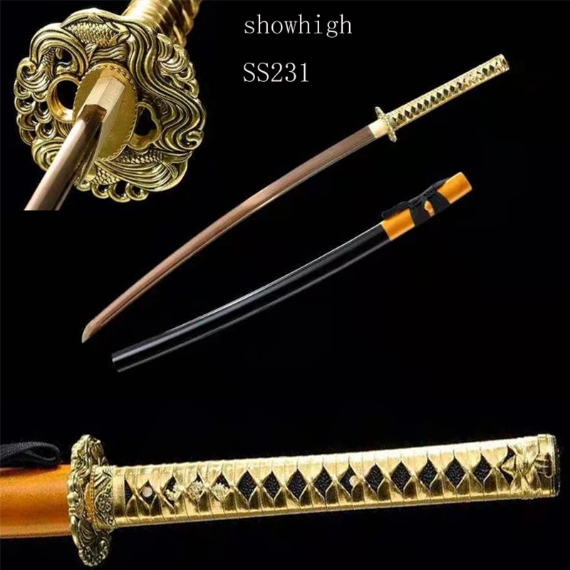 Handmade gold steel katana samurai  Swords ss231