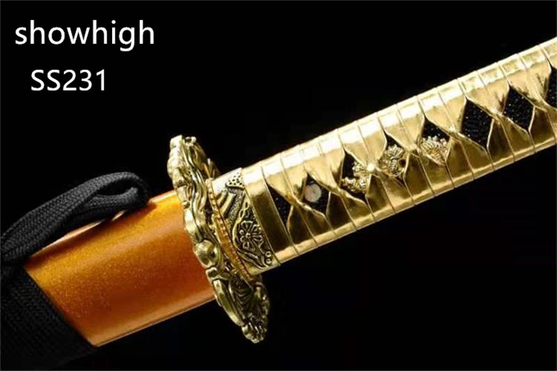 Handmade gold steel katana samurai  Swords ss231