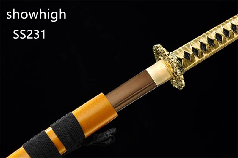 Handmade gold steel katana samurai  Swords ss231