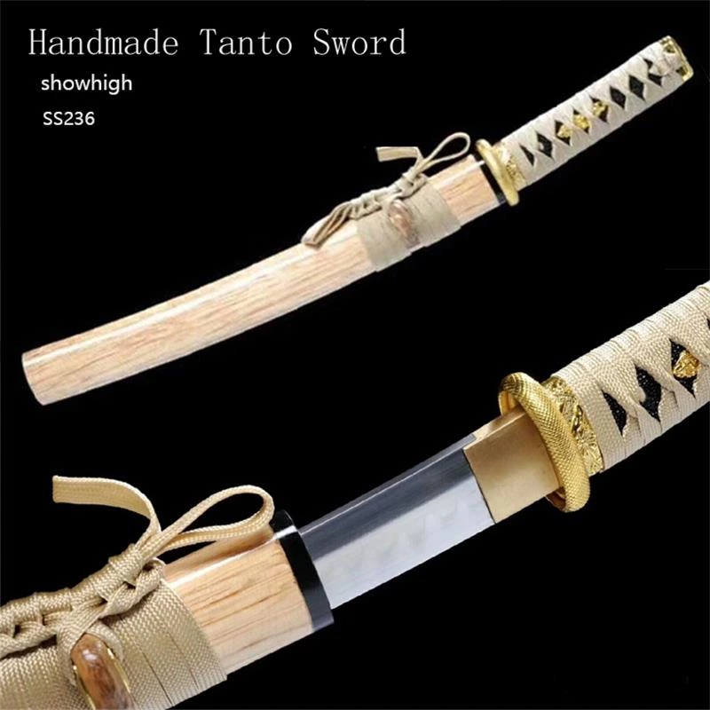 Handmade high carbon steel real hamon tanto Swords ss236