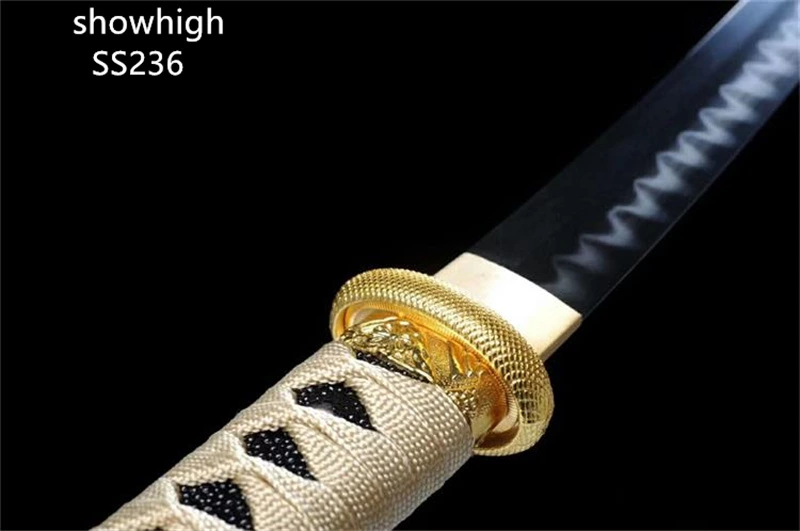 Handmade high carbon steel real hamon tanto Swords ss236