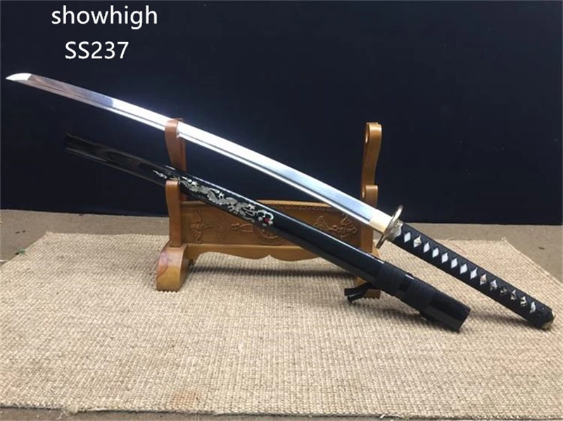 Handmade high quality shell engraved dragon katana sword Swords ss237