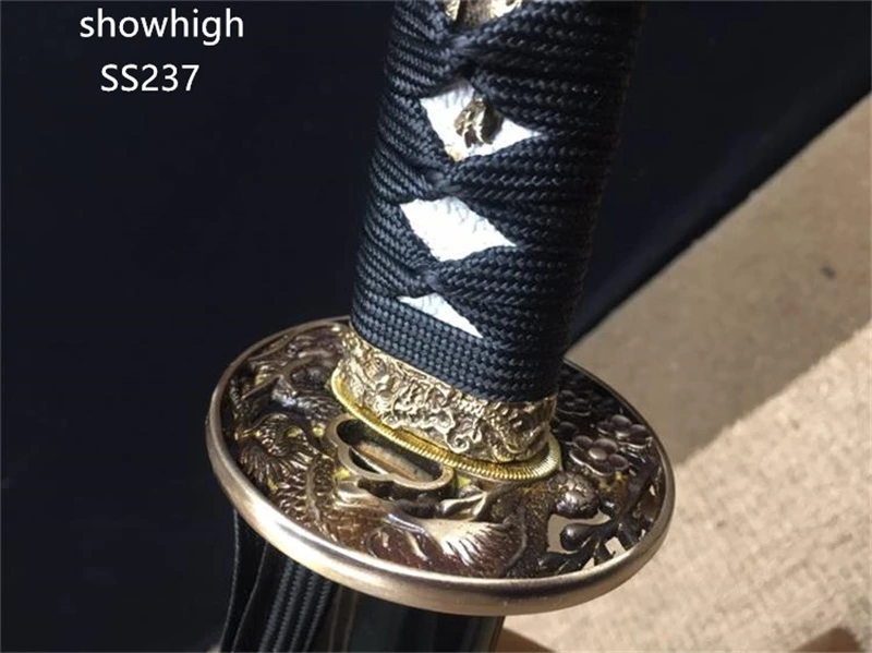 Handmade high quality shell engraved dragon katana sword Swords ss237