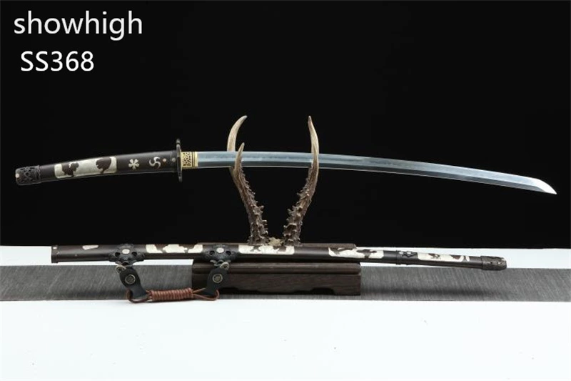 Handmade  high quality T10 real hamon katana Swords with full brass saya ss368