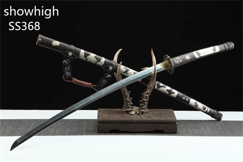 Handmade  high quality T10 real hamon katana Swords with full brass saya ss368