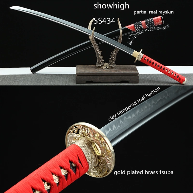 Handmade T10 real hamon katana Swords ss434