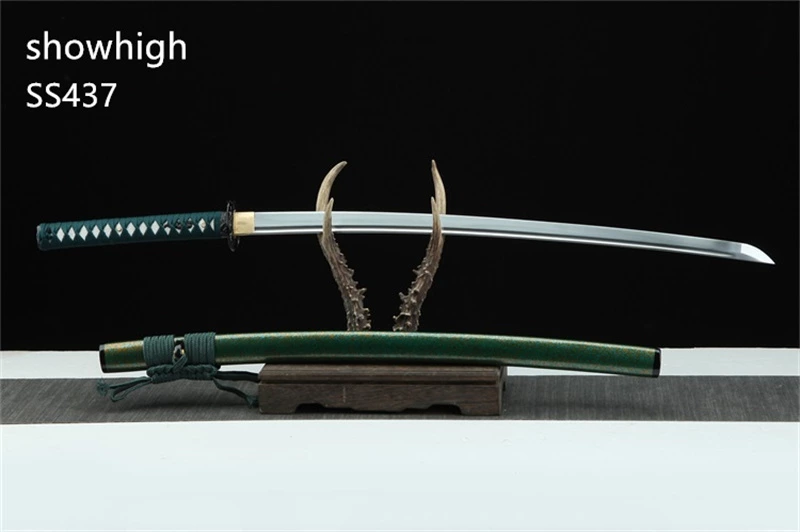 Handmade carbon steel green katana Swords ss437