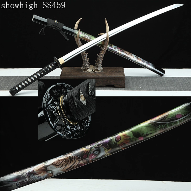 Handmade high carbon steel tiger katana Swords ss459