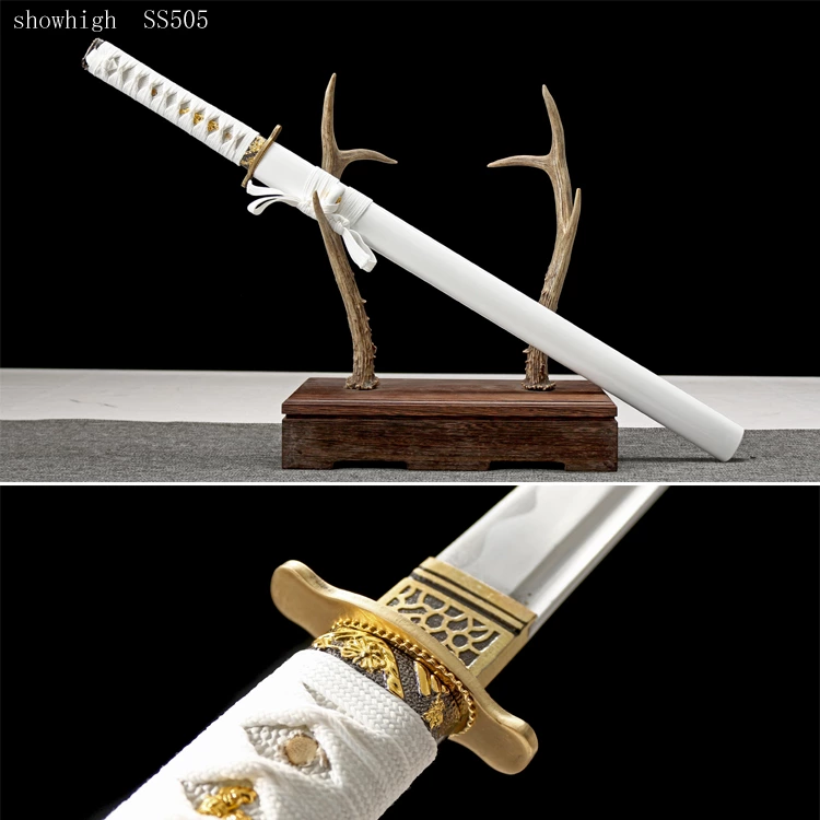 Handmade white wakizashi Swords ss505