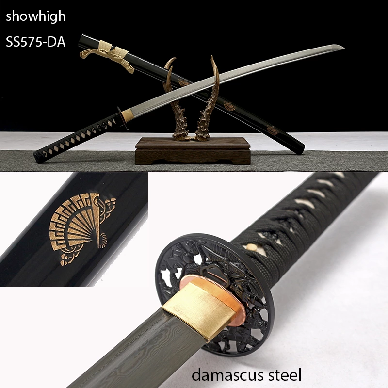 Handmade fan damascus katana Swords ss575