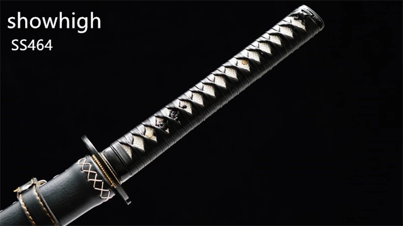 Handmade black steel yellow lightning katana Swords ss464