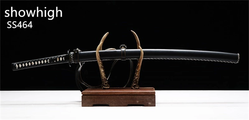 Handmade black steel yellow lightning katana Swords ss464