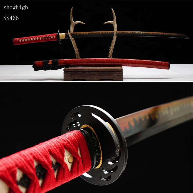 Handmade T10 red real hamon katana  Swords ss466