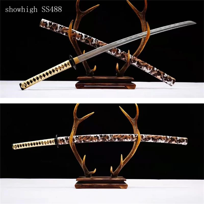 Handmade carbon steel camouflage Swords ss488