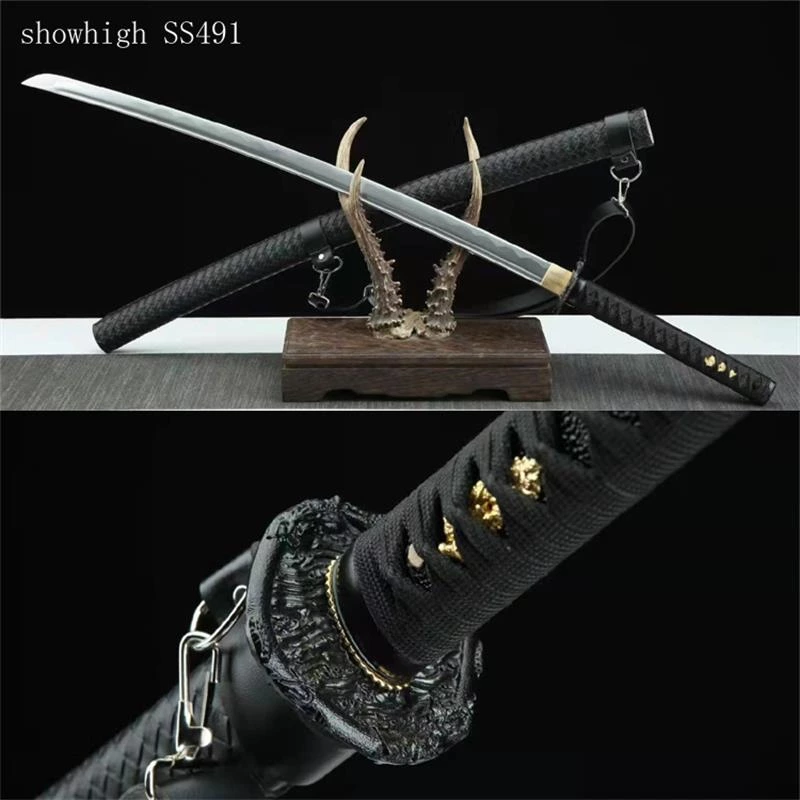 Handmade black katana  Swords ss491