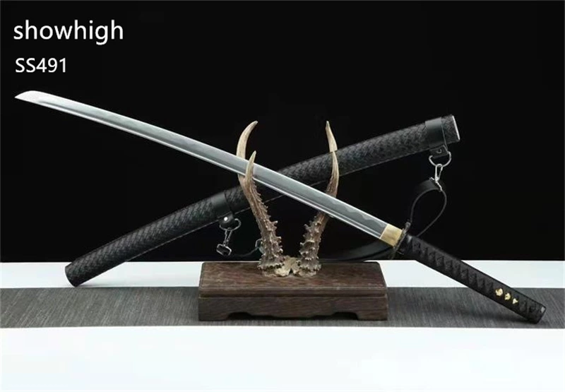 Handmade black katana  Swords ss491