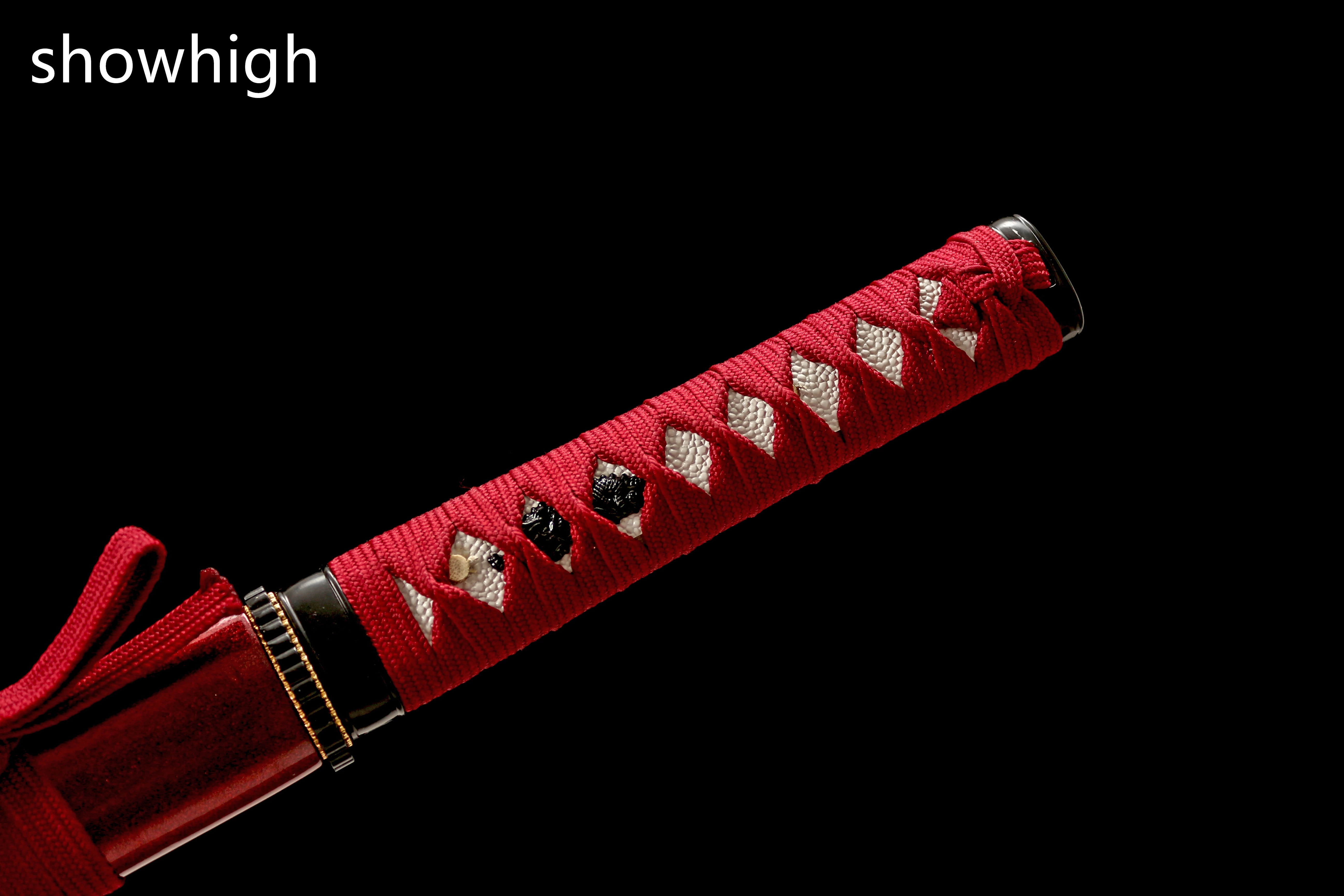 Handmade carbon red  wakizashi Swords ss503