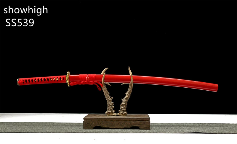 Handmade carbon steel functional red katana  Swords ss539