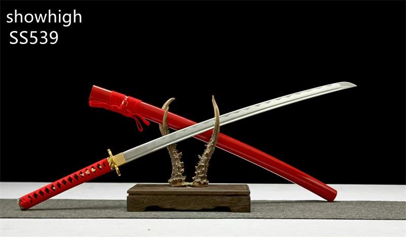 Handmade carbon steel functional red katana  Swords ss539